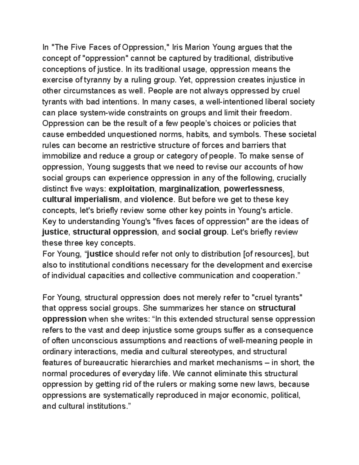 Five Faces of Oppression - Google Docs - In 
