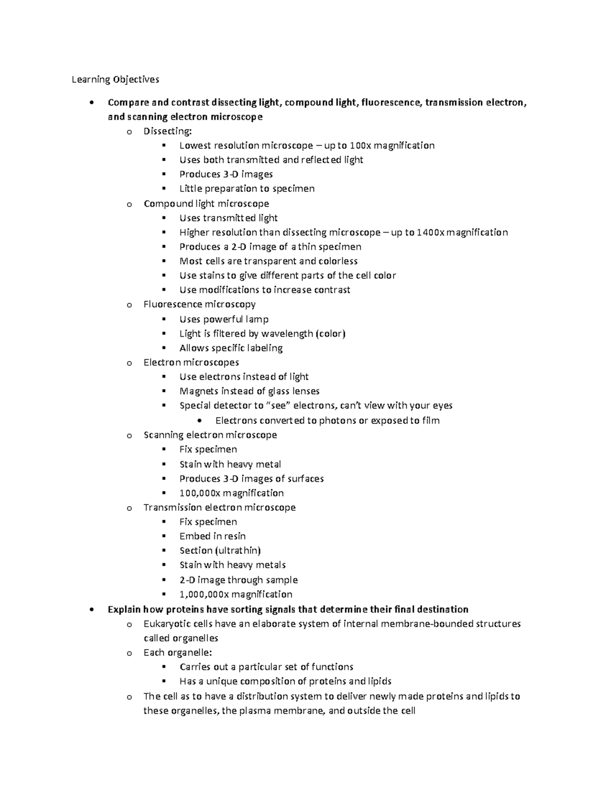 Learning Objectives - Learning Objectives Compare and contrast ...