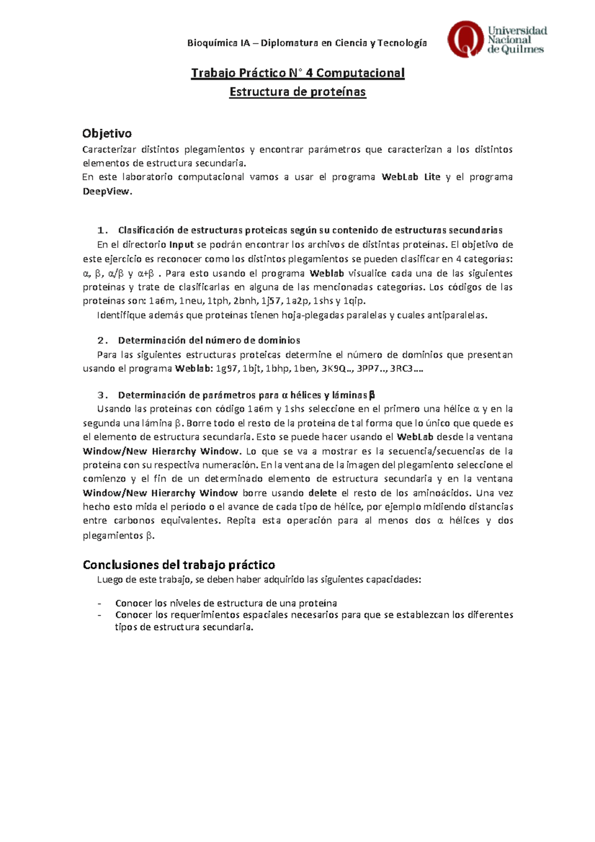 TP4 - Estructura de proteínas - Warning: TT: undefined function: 32 ...