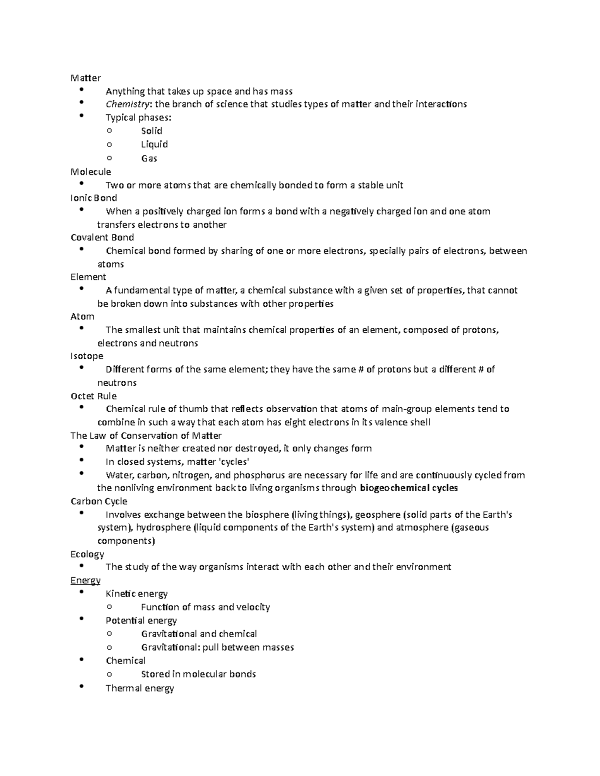 exam-2-review-notes-matter-anything-that-takes-up-space-and-has-mass