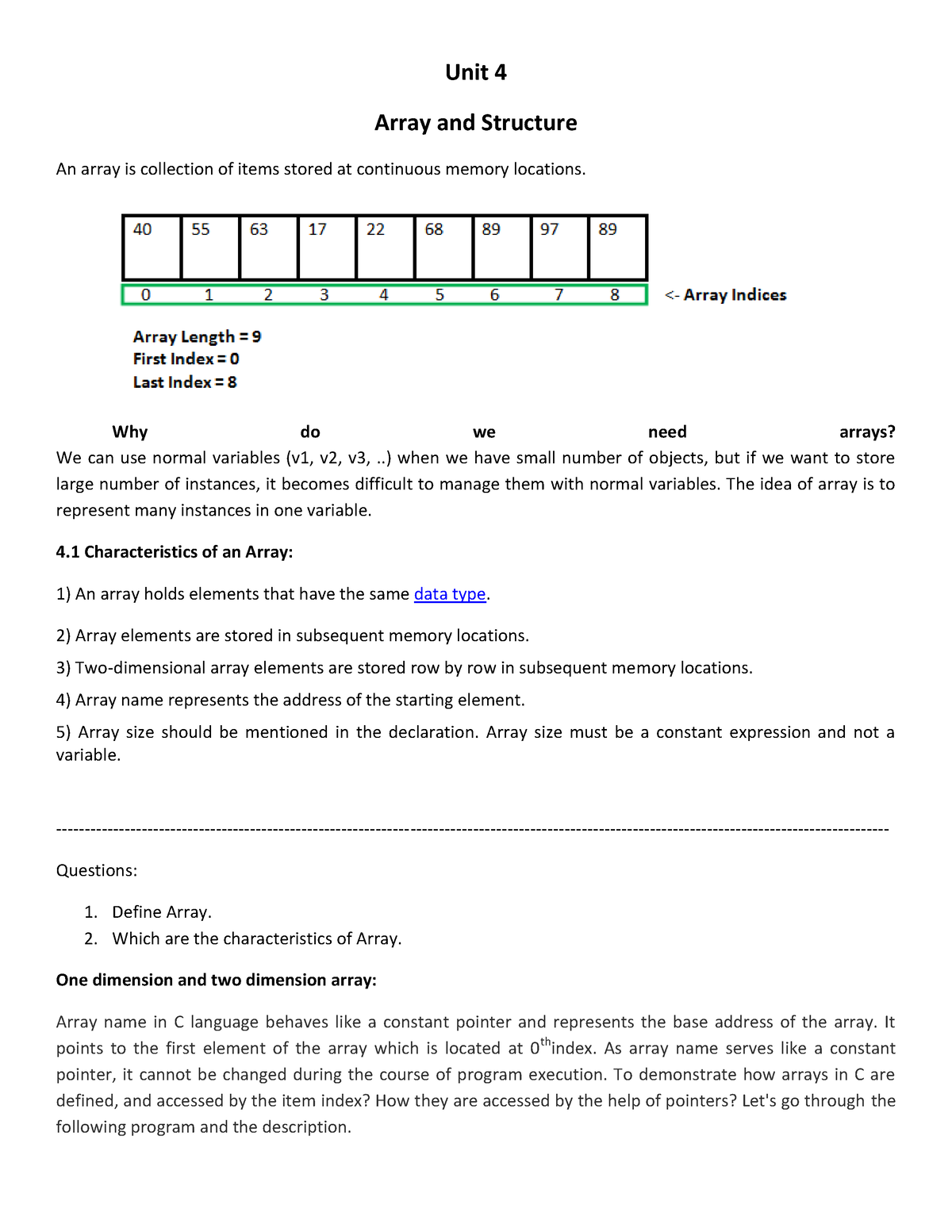 programming for problem solving lecture notes