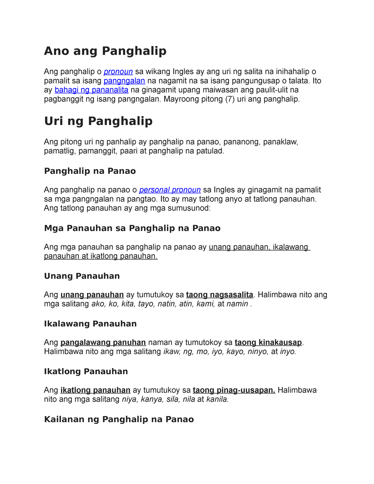 Ano Ang Panghalip Hope You Find It Helpful Ano Ang Panghalip Ang Panghalip O Pronoun Sa