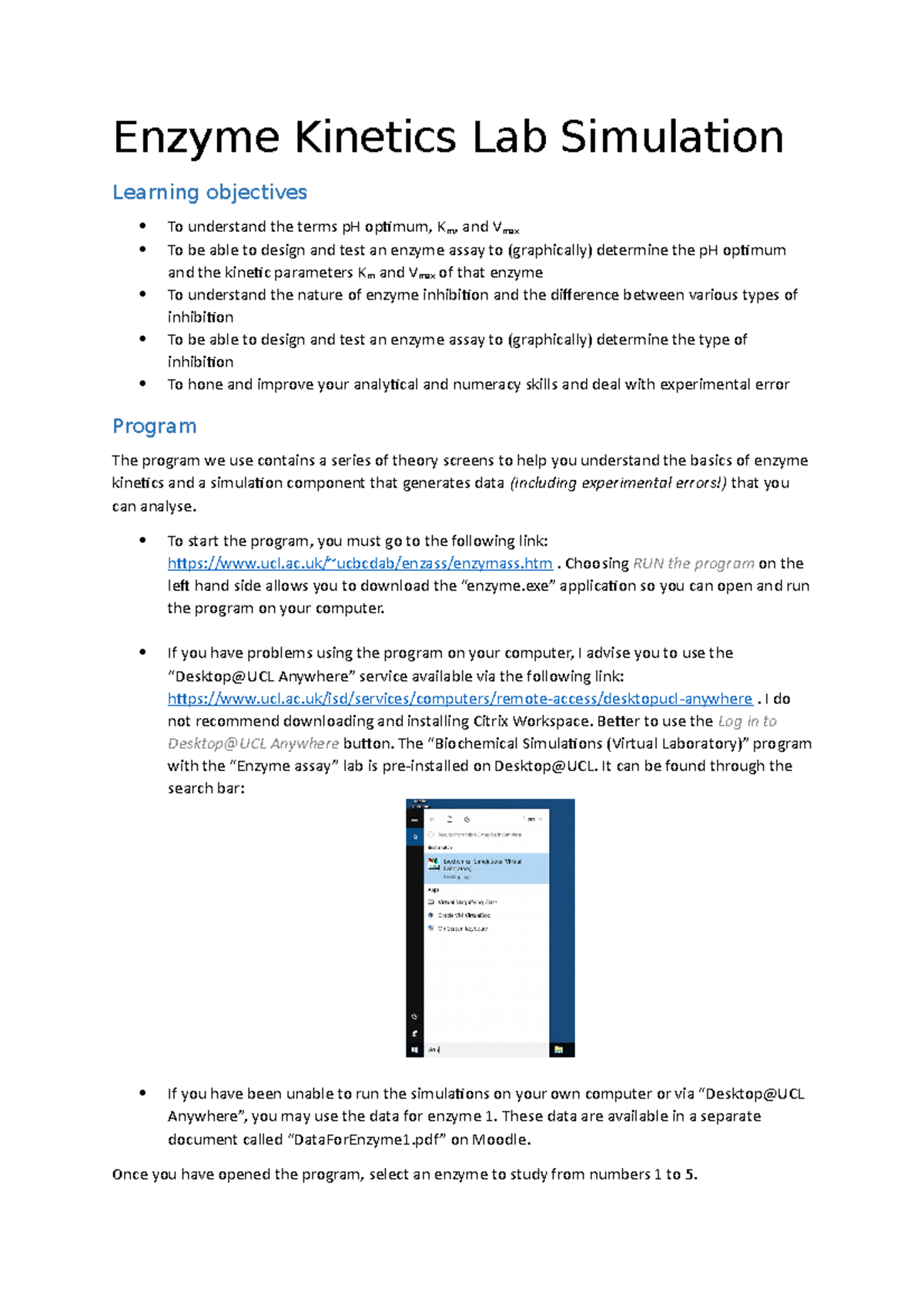 Enzyme Lab Simulation Enzyme Lab Simulation
