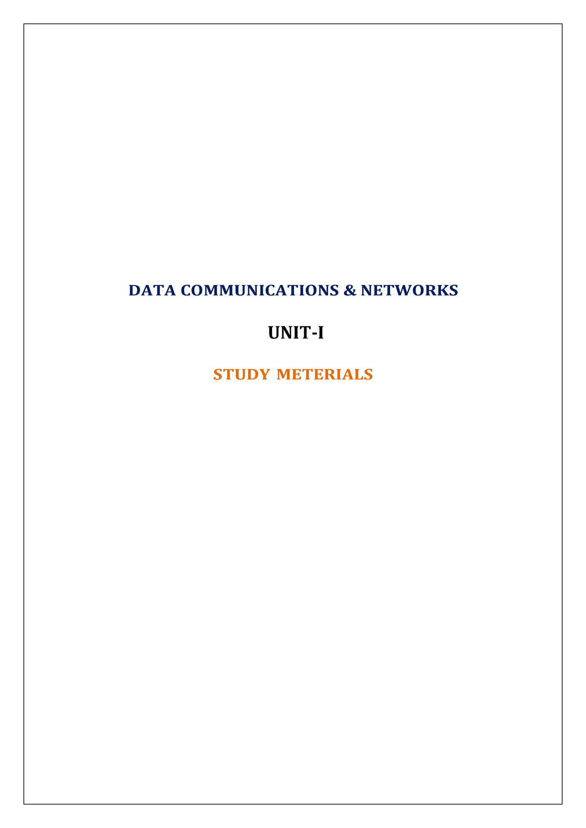 Notes-DCN - Lecture Notes 12 For B.Sc - B.sc(Computer Science - Studocu