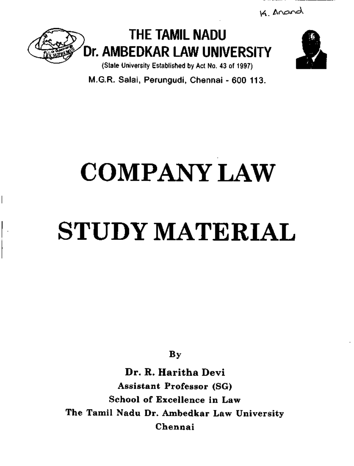 6 Company Law Study material Law of Tort, Bachelors in Law Studocu