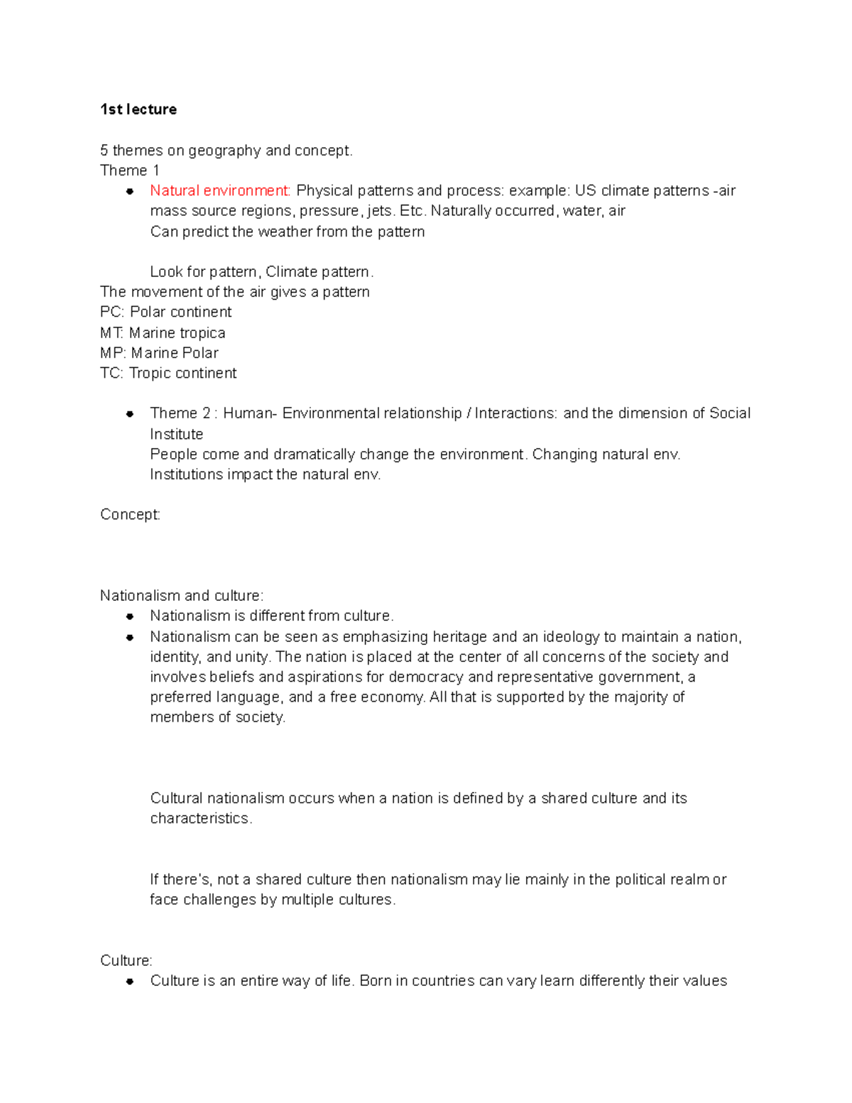 5 Themes Of Geography Test With Answers