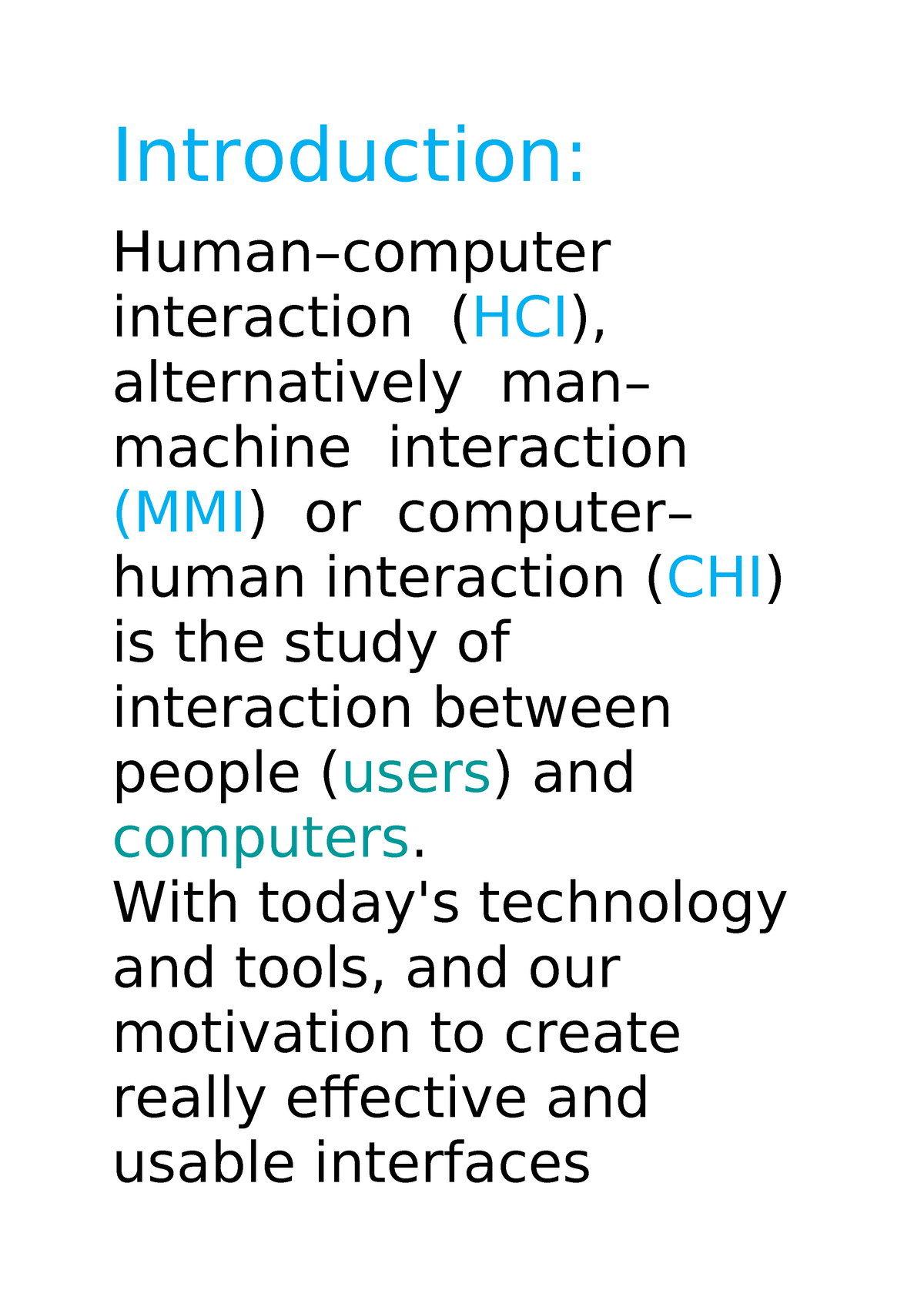 1 - SYLLABUS - Introduction: Human–computer Interaction (HCI ...