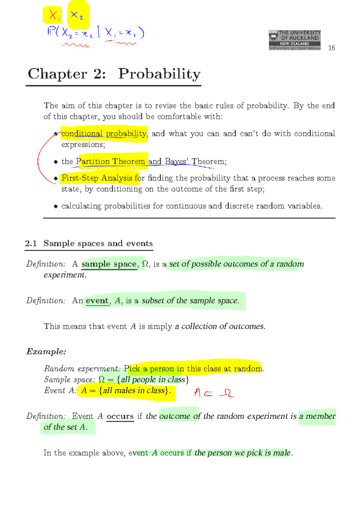 Prob - Important Notes - 16 Chapter 2: Probability The Aim Of This ...