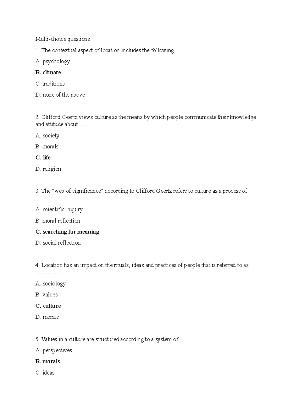 Practice questions CHP 1 BUSINESS FUNCTIONS - Multi-choice questions ...