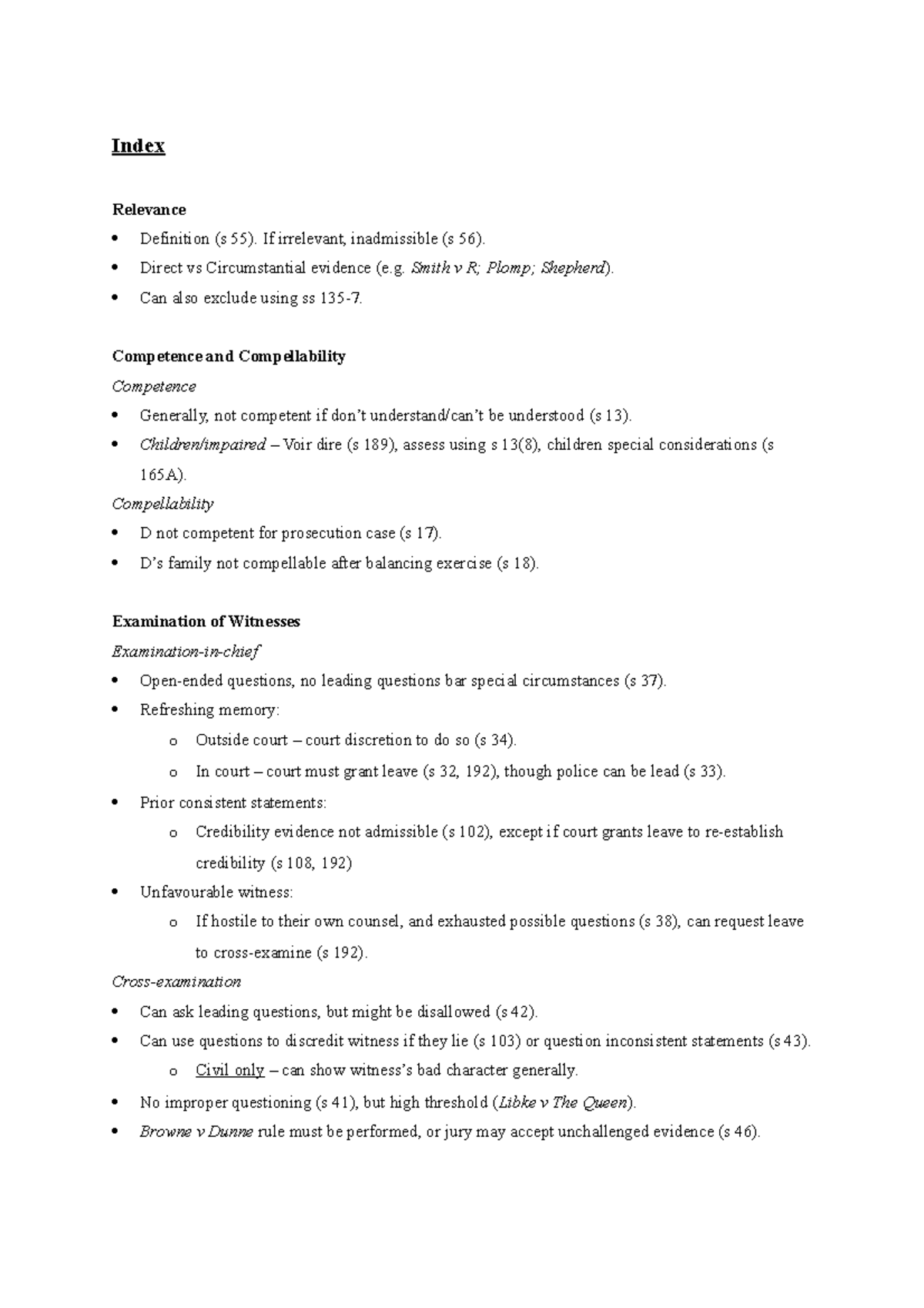 evidence-exam-answer-sheet-index-relevance-definition-s-55-if