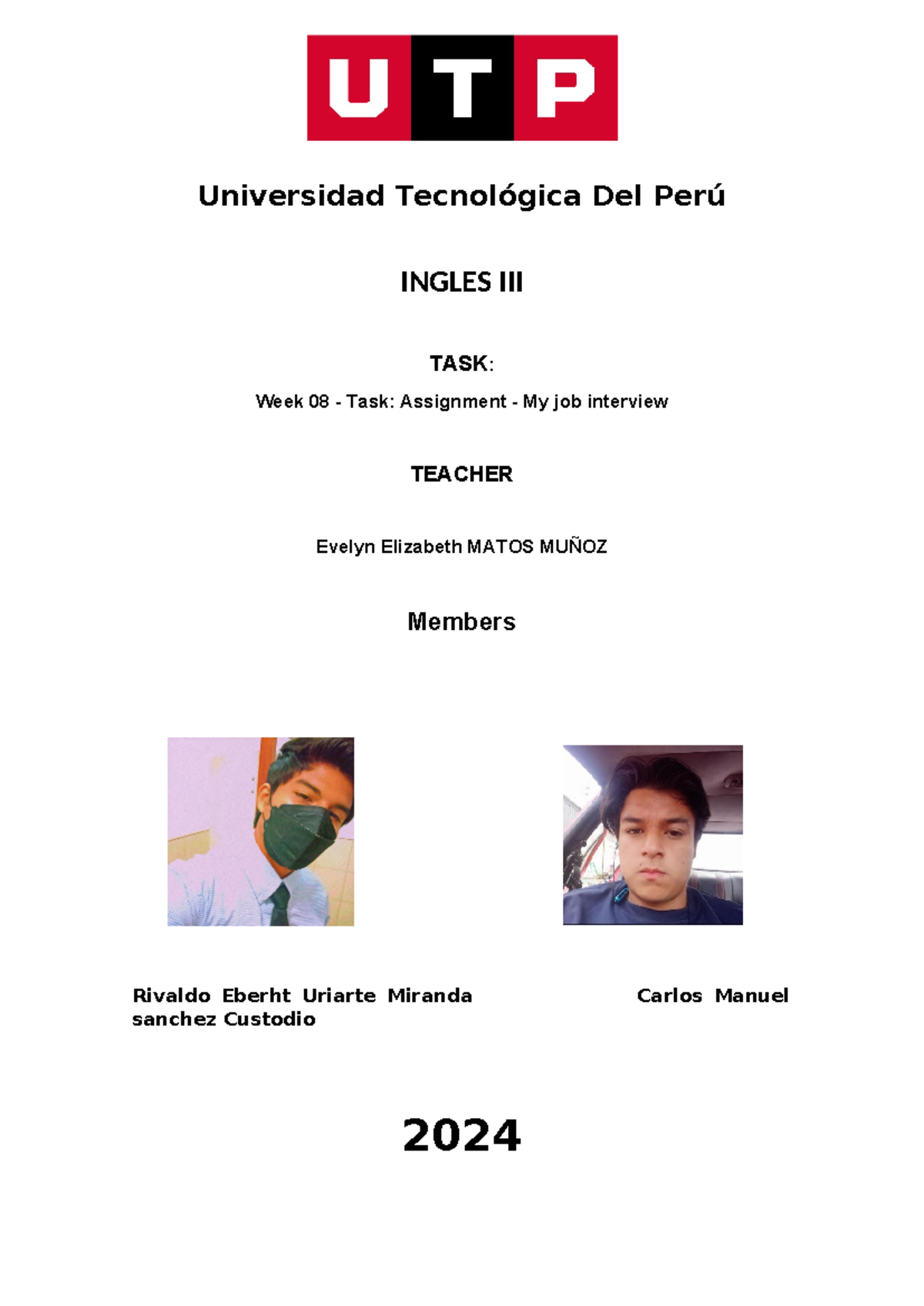 Week 08 Ingles 3 utp - Ingles III - Universidad Tecnológica Del Perú ...