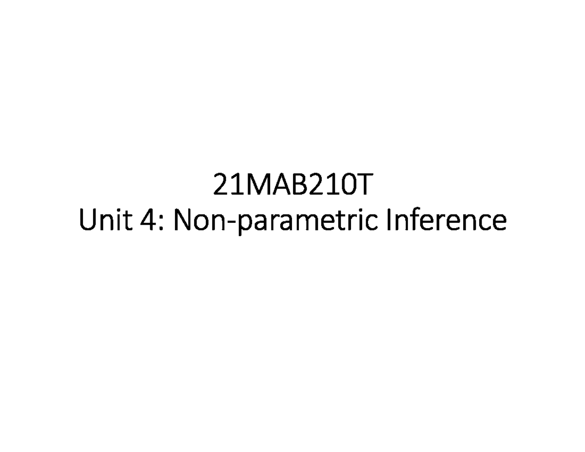 21mab210t Statistical Modeling Notes Unit 4 21mab210t Unit 4