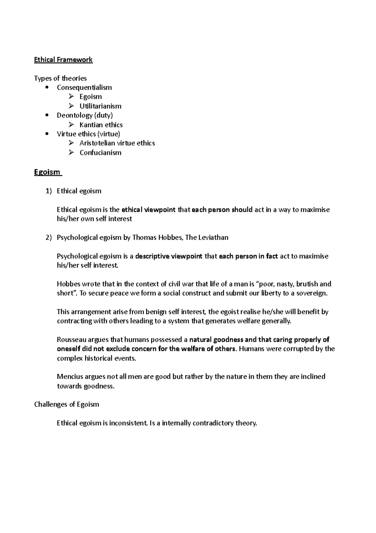 Revision Cheat Sheet Summary Ethics and Social Responsibility for