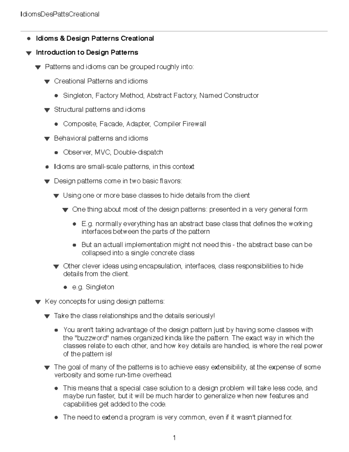 Idioms Des Patts Creational - Idioms & Design Patterns Creational ...