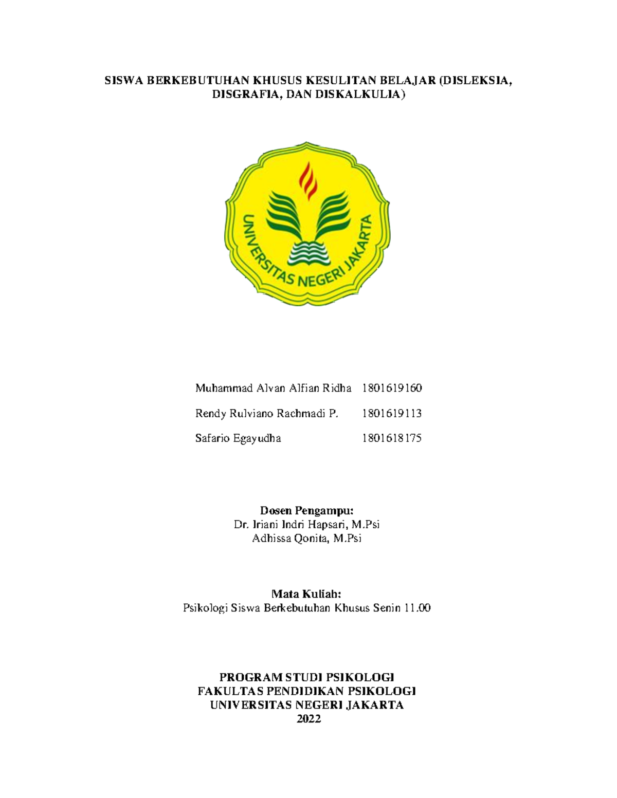 Analisis Kasus Kesulitan Belajar - SISWA BERKEBUTUHAN KHUSUS KESULITAN ...