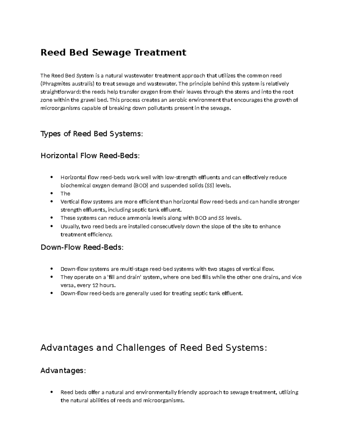 HW3 - Home work about different - Reed Bed Sewage Treatment The Reed ...