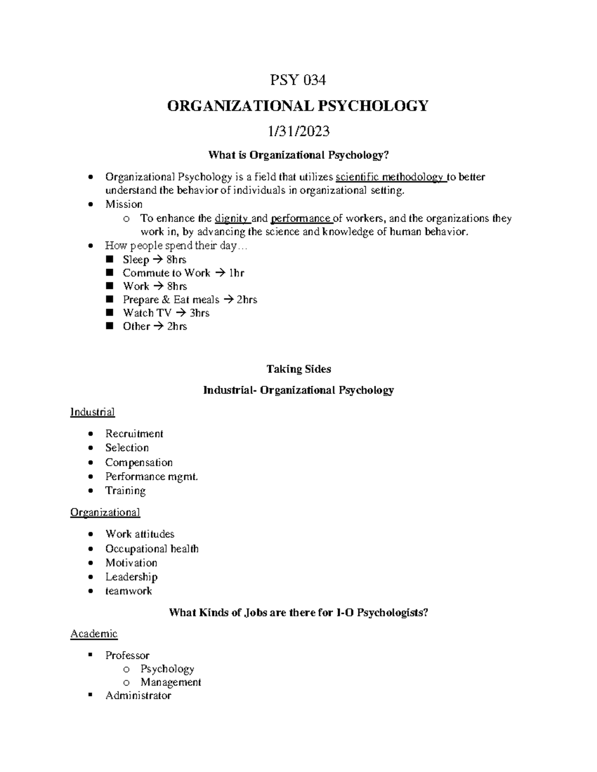 research topics on organizational psychology