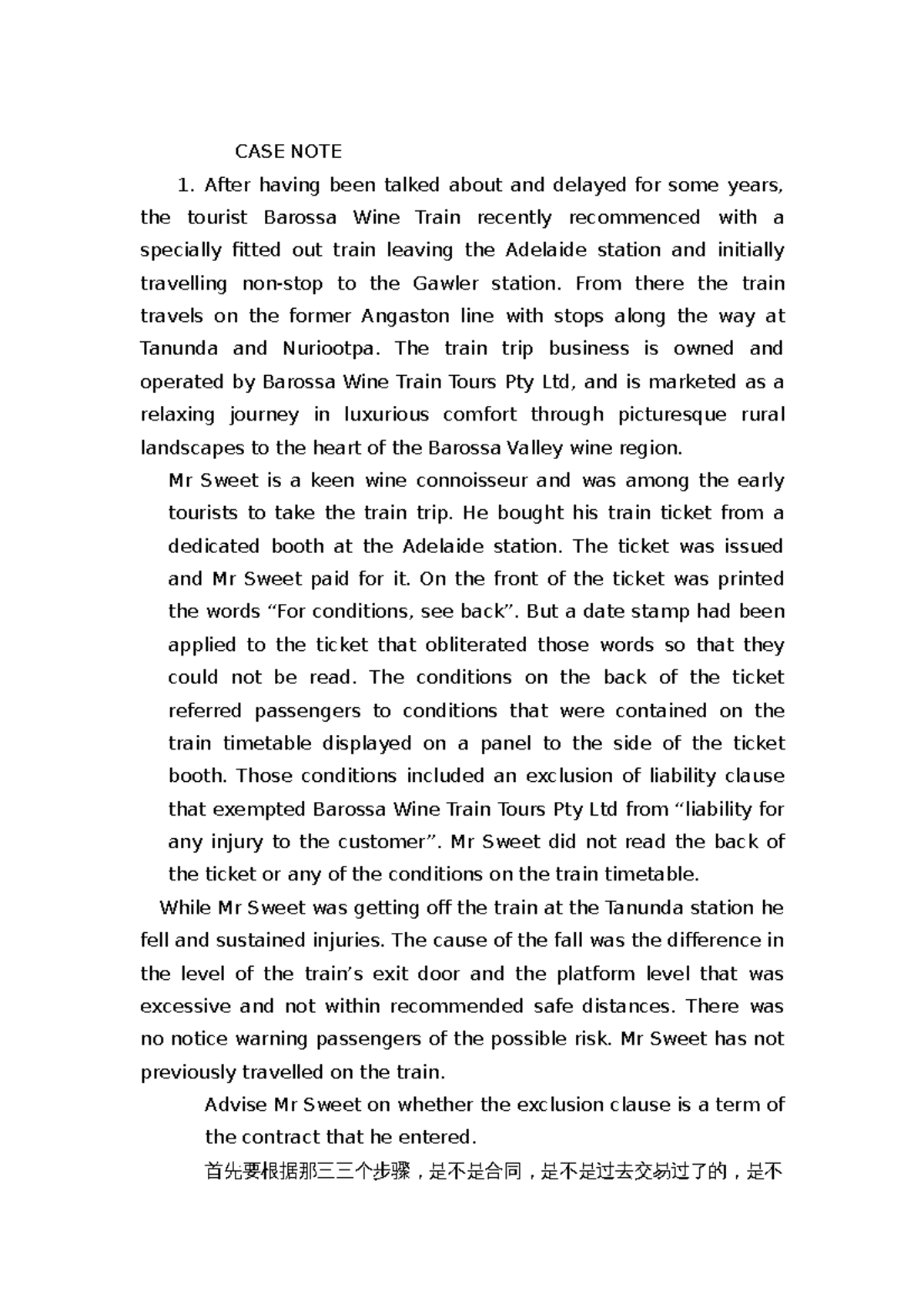 lecture case note all chapter , all thing - CASE NOTE After having been ...