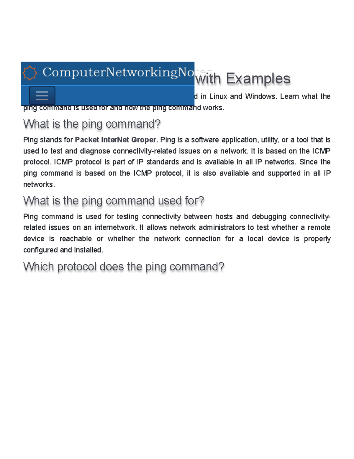Ping command Explained with Examples Learn what the ping command is