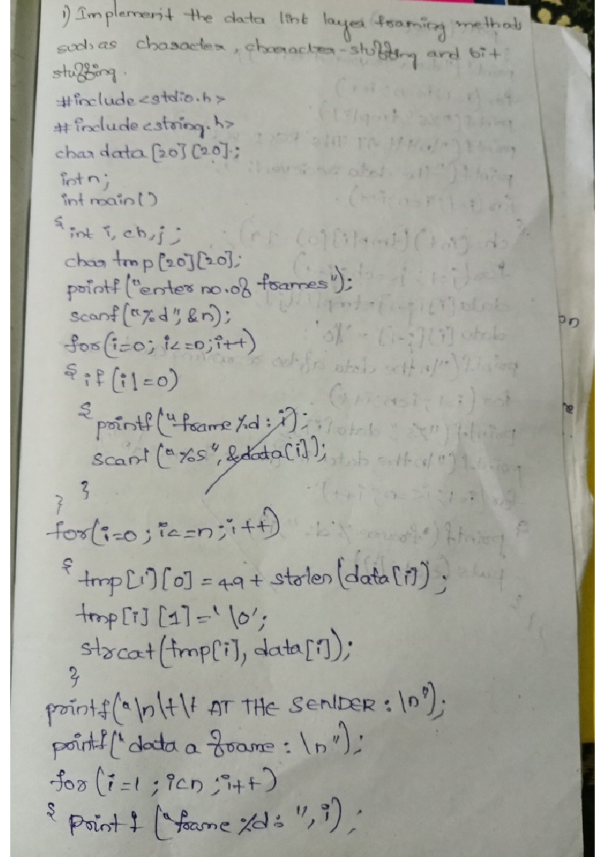 Cnlab It is a lab manual for CN 1) Implement the data lint layer