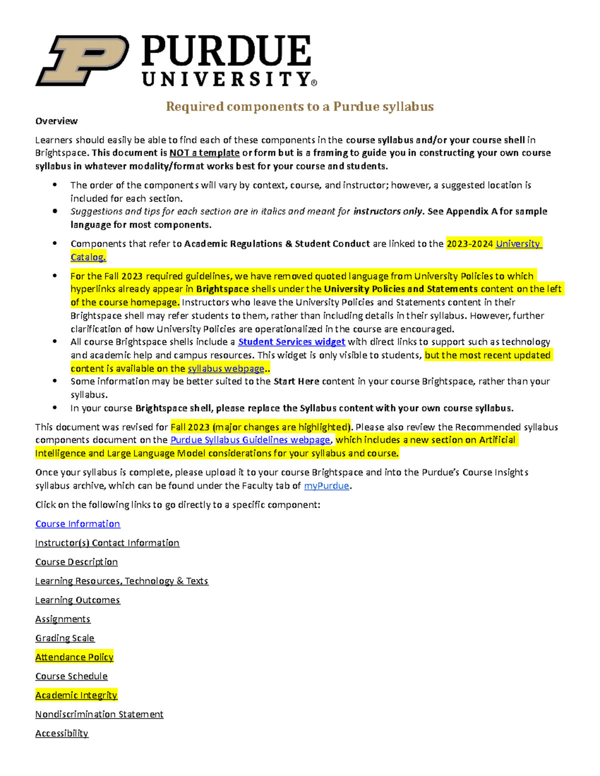 Purdue Syllabus Requiredfall2023final081123 Required components