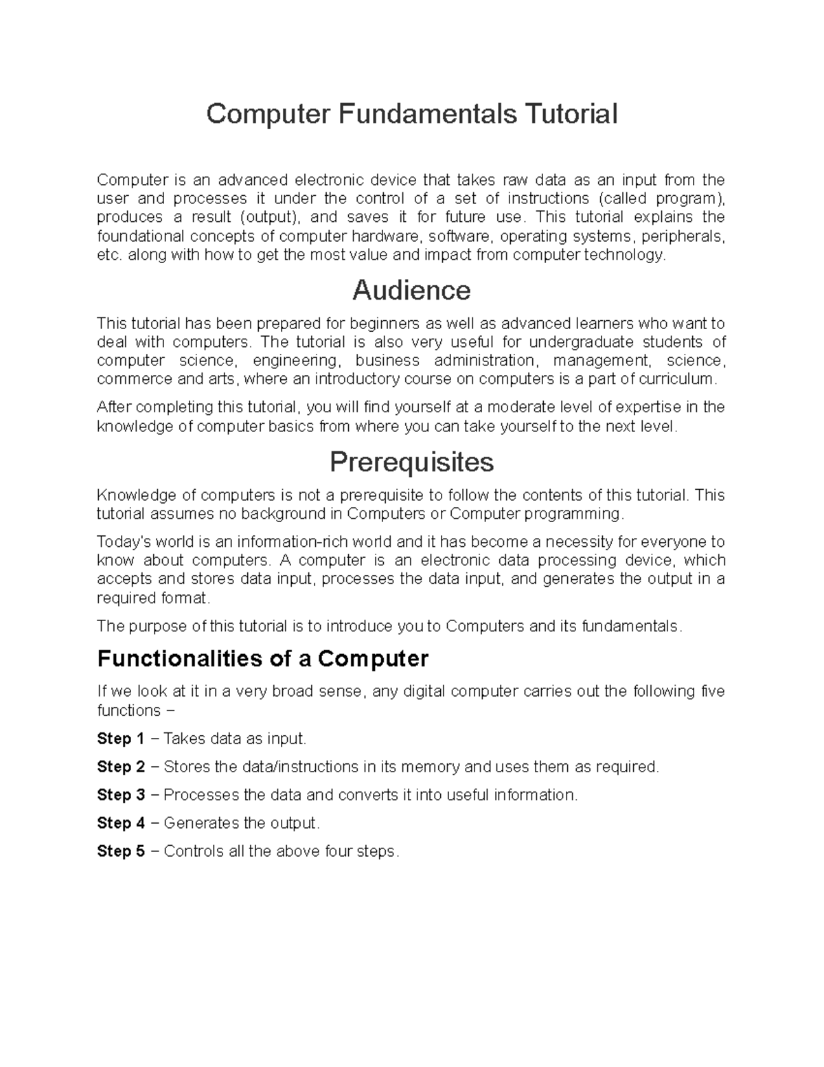 Computer Fundamentals Tutorial - Computer Fundamentals Tutorial ...
