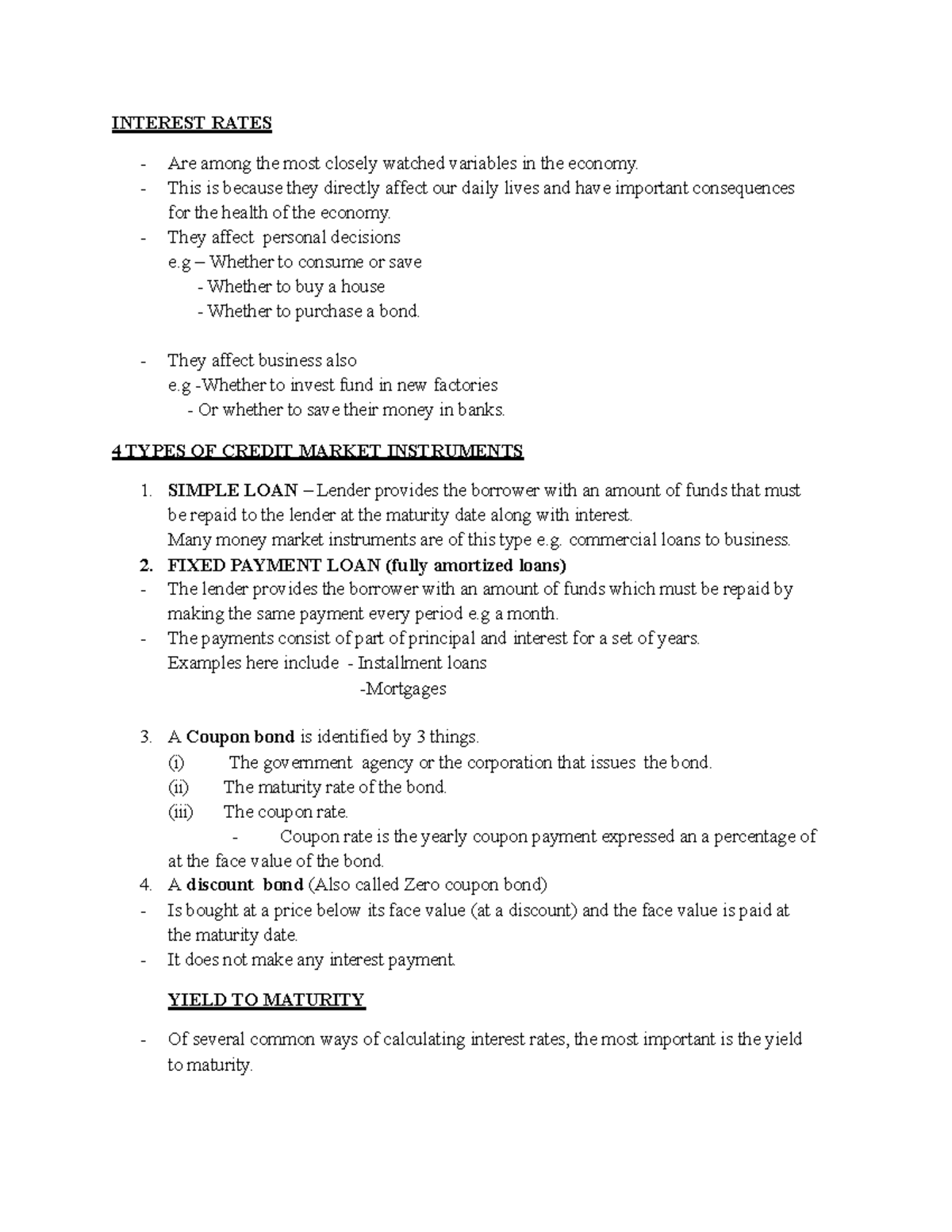 Interest Rates - BETTER NOTES - INTEREST RATES Are among the most ...