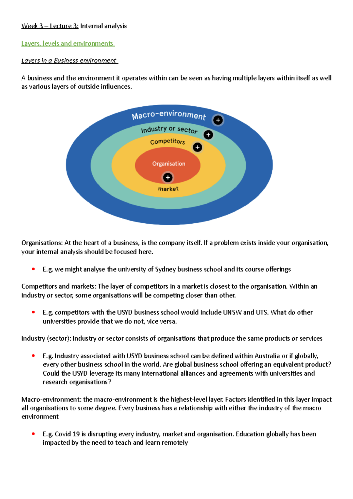 Bus 1000: Week 3 internal analysis including tutorial - Week 3 ...