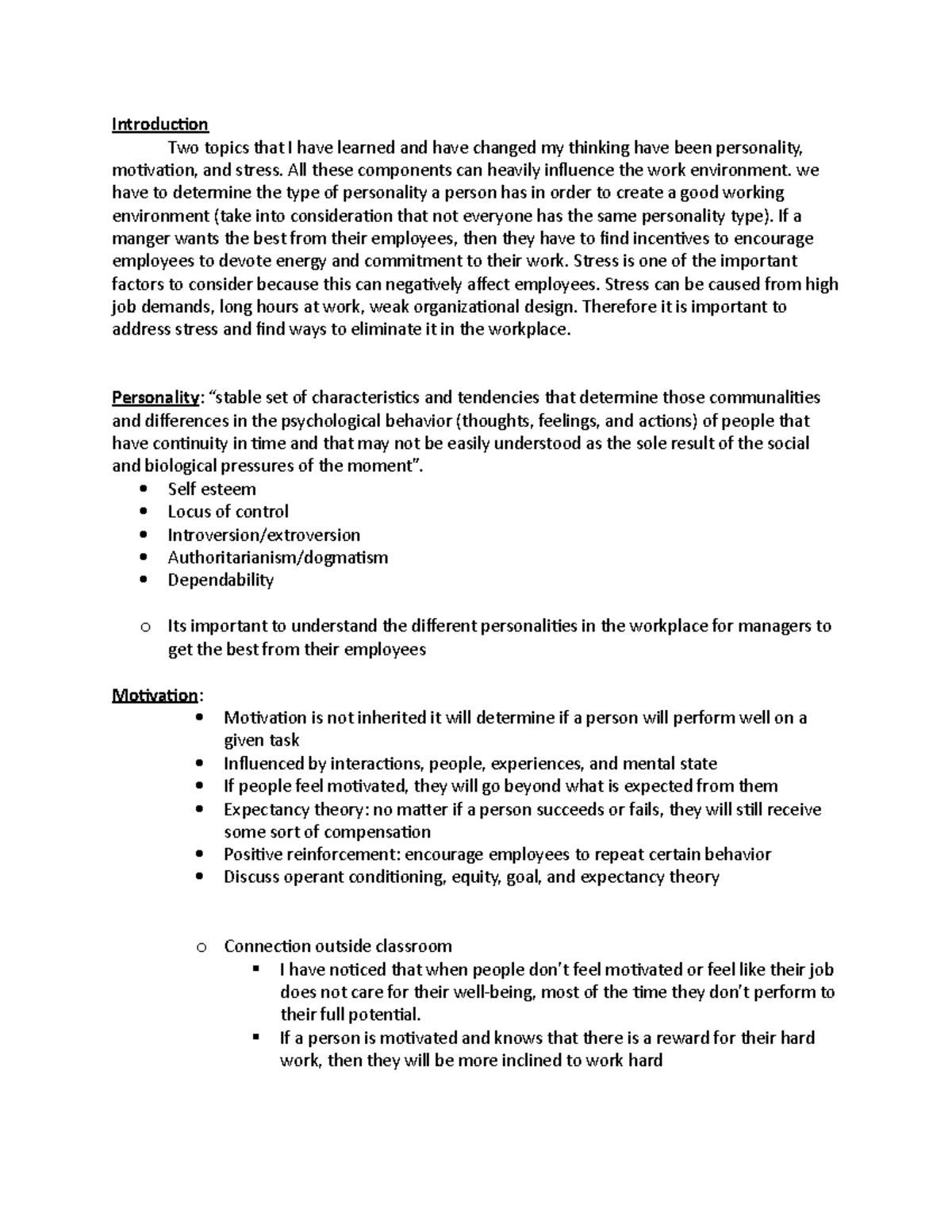 HRM Rough Draft Essay - Grade: A - Introduction Two topics that I have ...