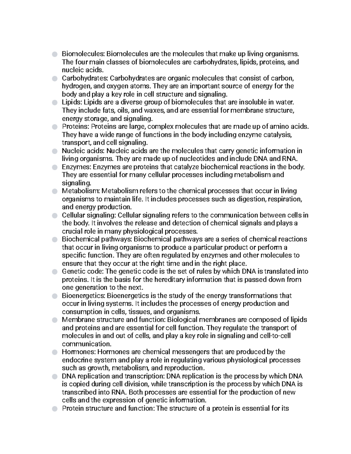 Biological Chemistry notes Biomolecules Biomolecules are the