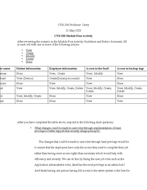 CYB 230 6-2 - 6-2 - CYB230 - CYB- Professor Morganelli 11 June 2023 ...