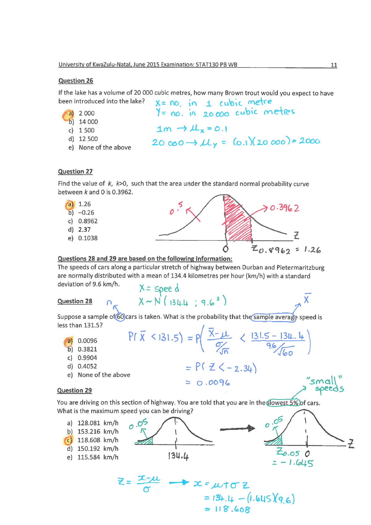 2015 Sem1 Main Exam Solutions Part B - STAT130 - Studocu