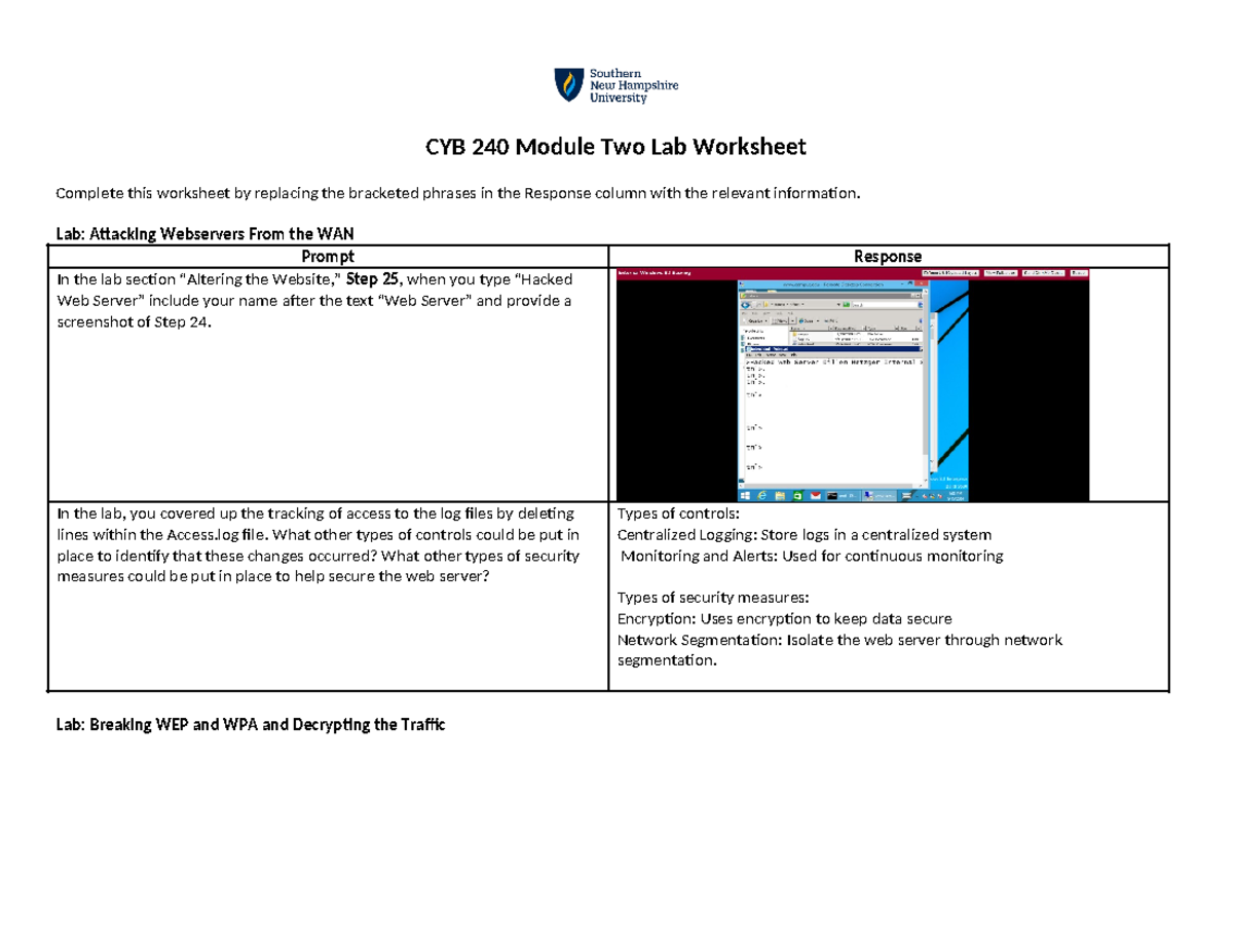 CYB 240 Module Two Lab Worksheet CYB 240 Module Two Lab Worksheet