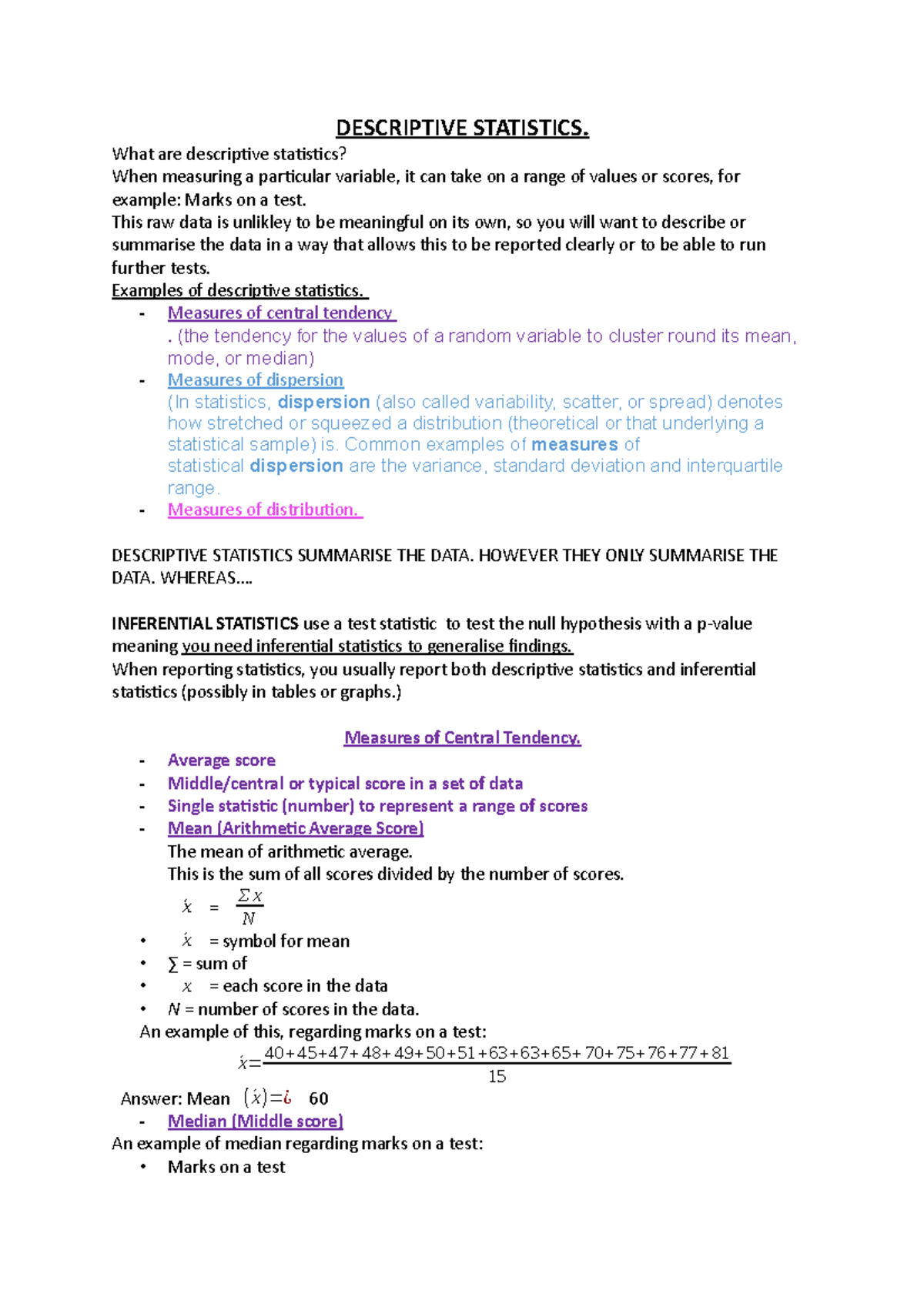 Descriptive Statistics - DESCRIPTIVE STATISTICS. What are descripive ...