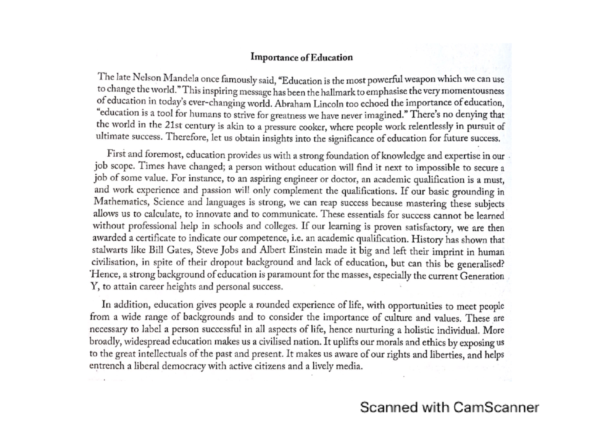 sample-of-article-importance-of-education-integrated-language-skills