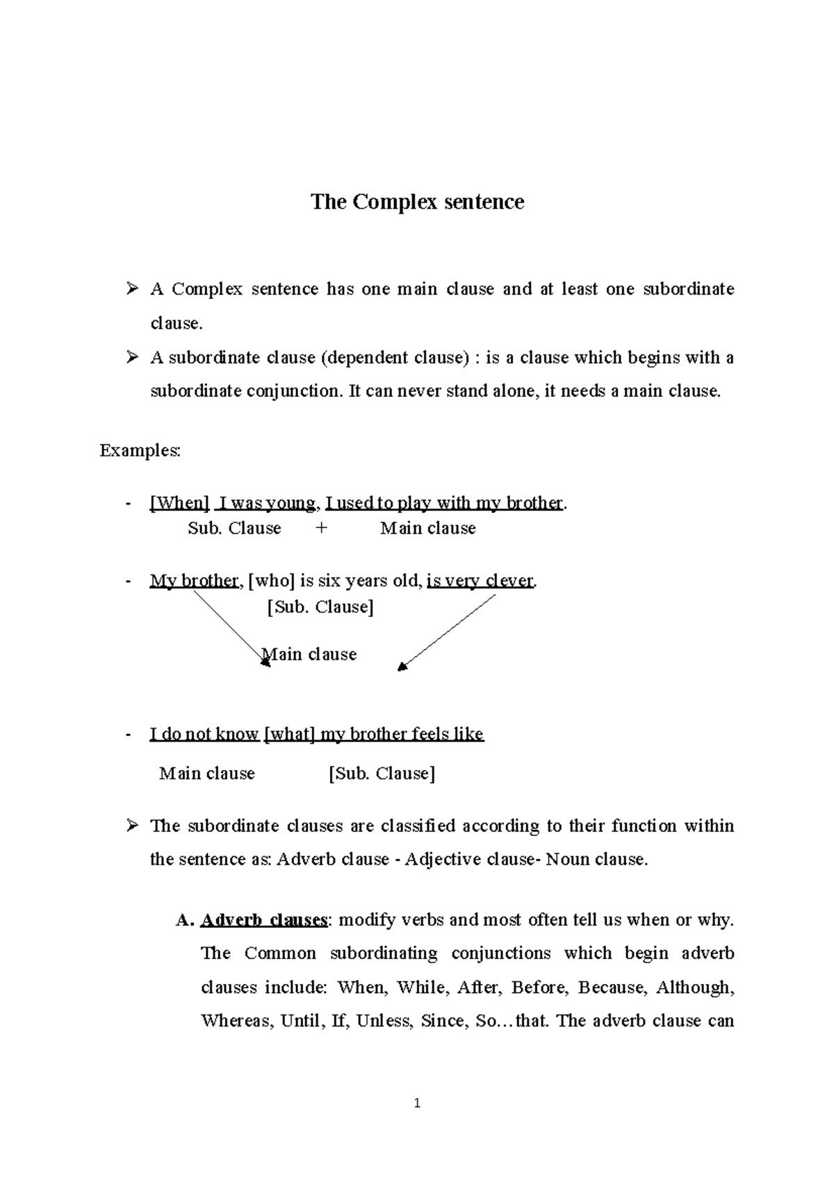 Written Expression 3 ( course tutorials) - The Complex sentence A ...