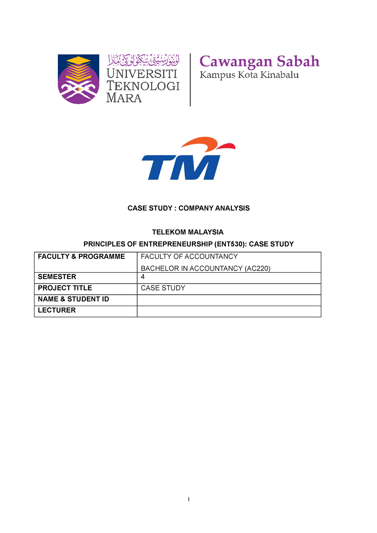 example of executive summary for assignment uitm