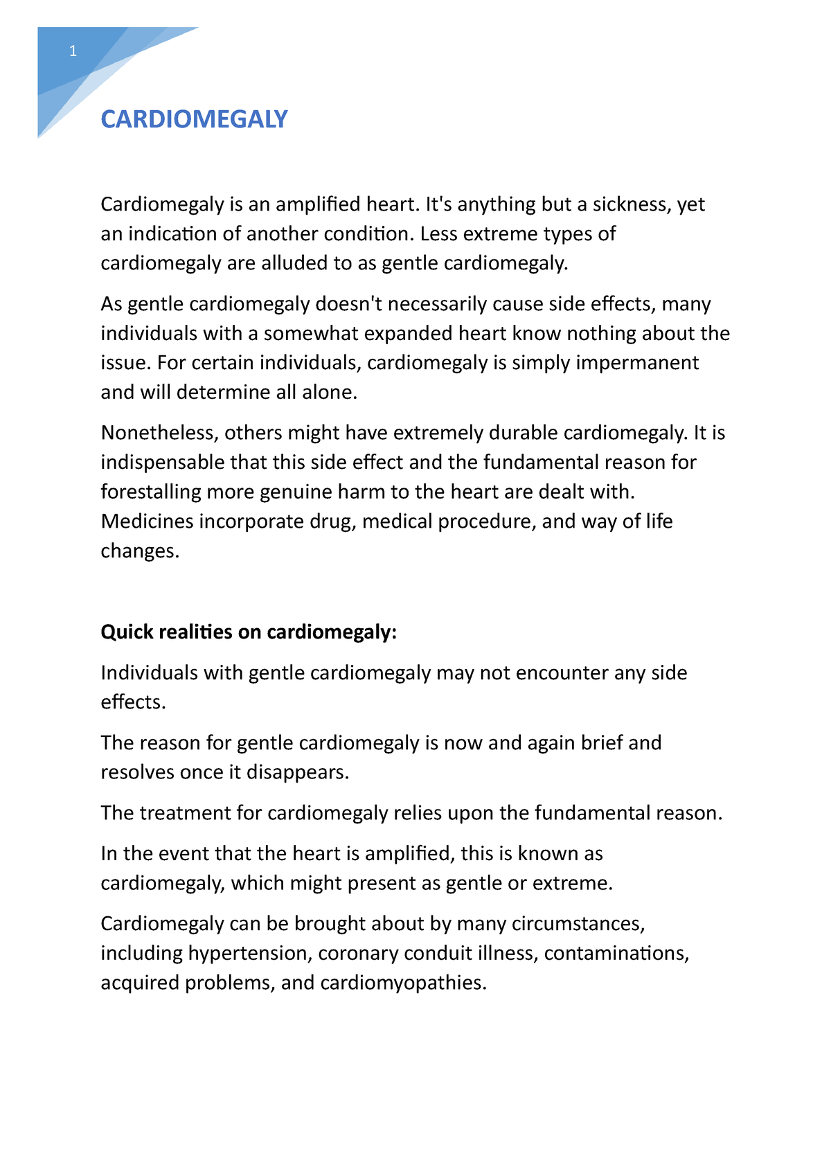 cardiomegaly case study scribd