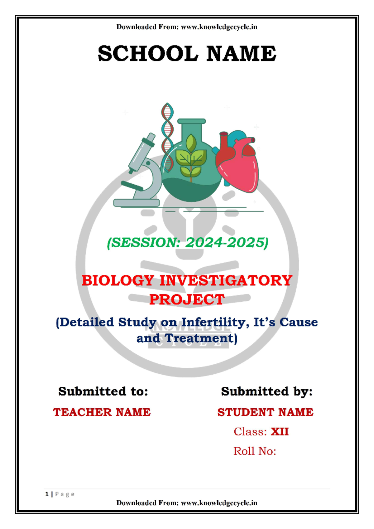 Infertility, Its Cause and Treatment (P) - Downloaded From: SCHOOL NAME ...
