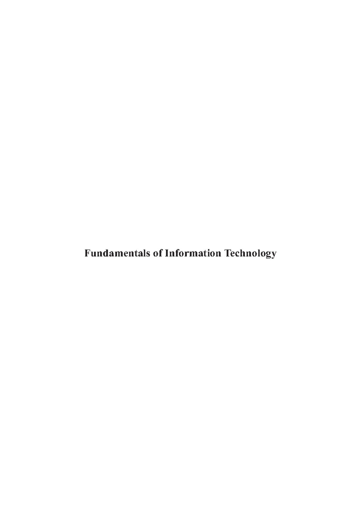 Fundamentals Of Information Technology ( PDFDrive ) - Fundamentals Of ...