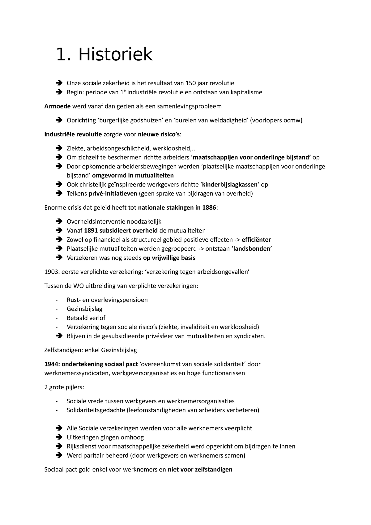 Sociale zekerheid en sociale bijstand deel 1 1. Historiek Onze