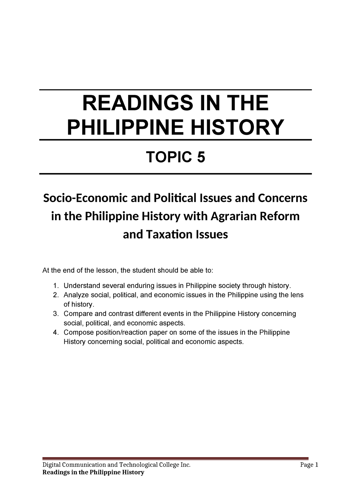 philippine history thesis topics