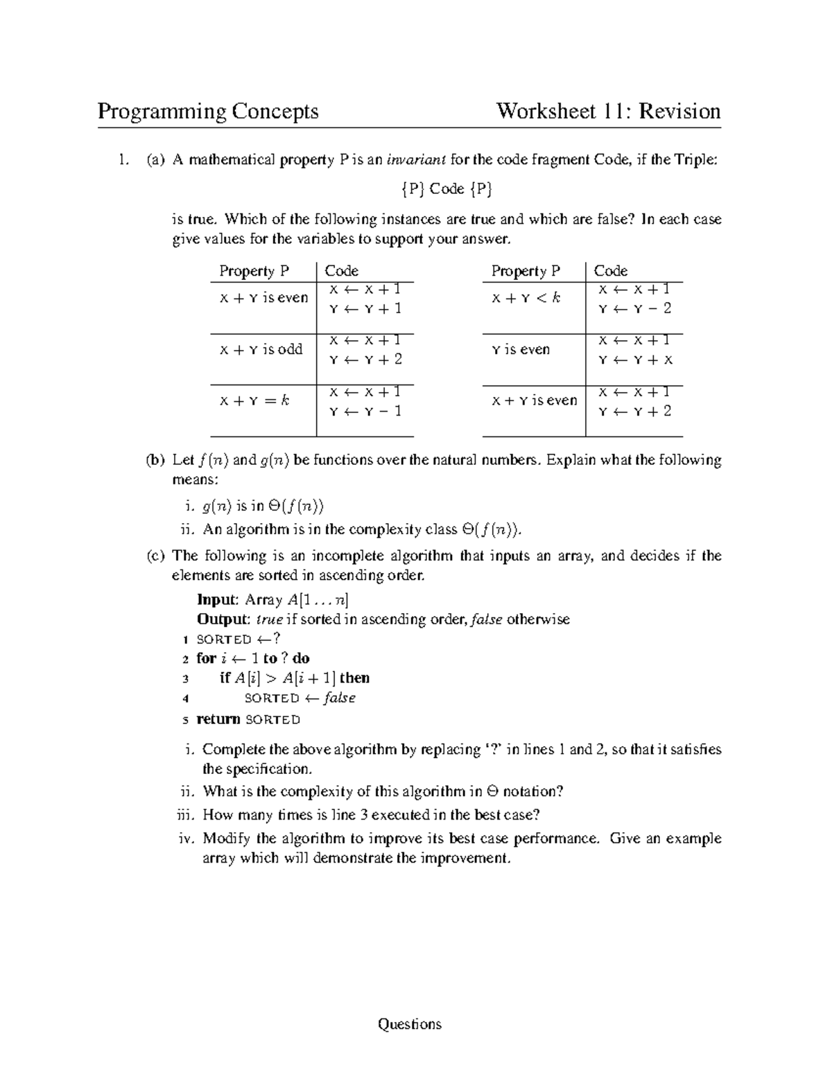 Worksheet 11 - Question set - Programming Concepts Worksheet 11 ...