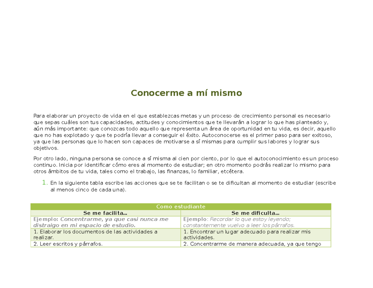 M2S1AI2 - Actividad 2 - Conocerme a mí mismo Para elaborar un proyecto