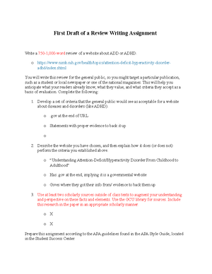 Rough draft Estafany Deras - Rhetorical Analysis of The CDC on ADHD ...