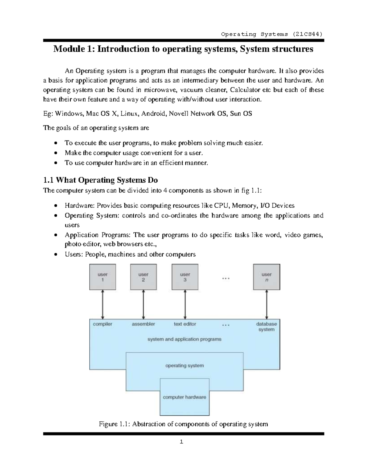 Module 1 Introduction Process Concepts Lecture Notes - Module 1 ...