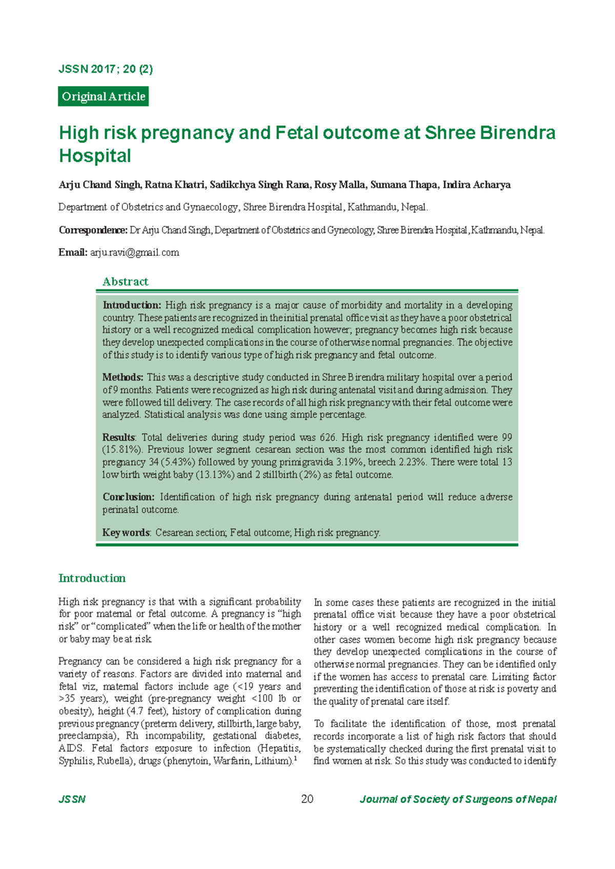 CJ Baby - Pregnancy - High risk pregnancy and Fetal outcome at Shree ...
