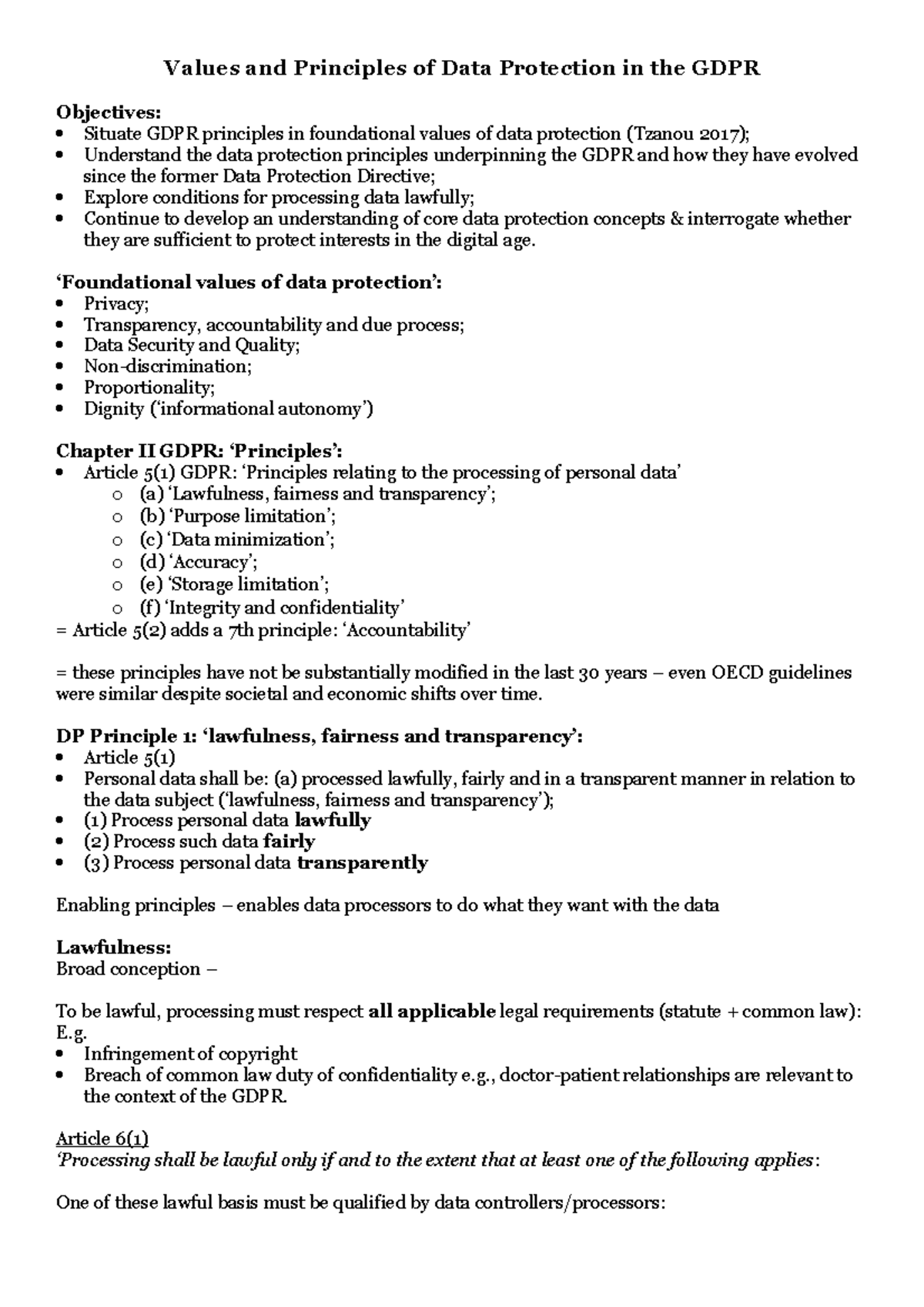 (3) Values and Principles of Data Protection in the GDPR - Values and ...