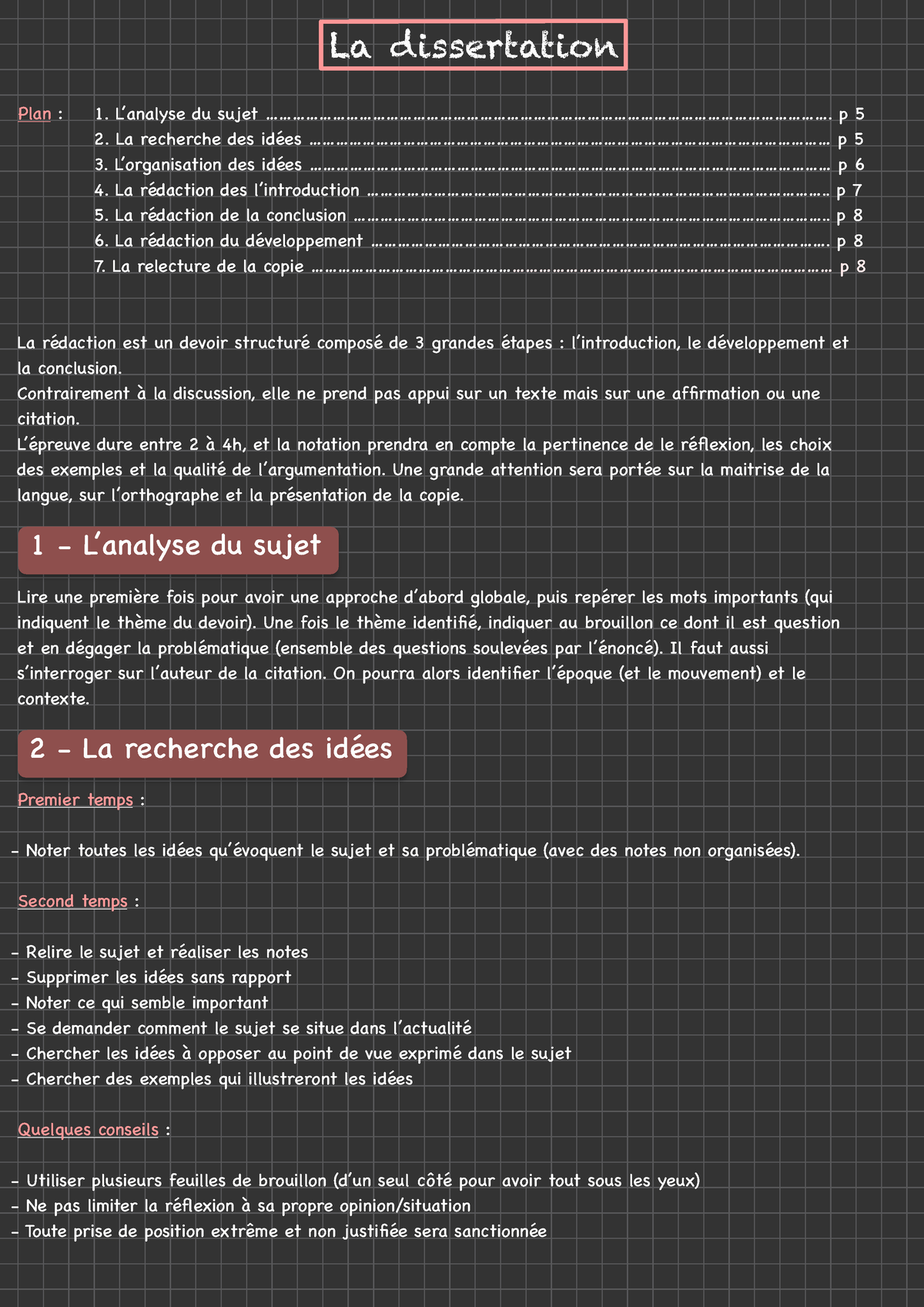 dissertation analyse du sujet