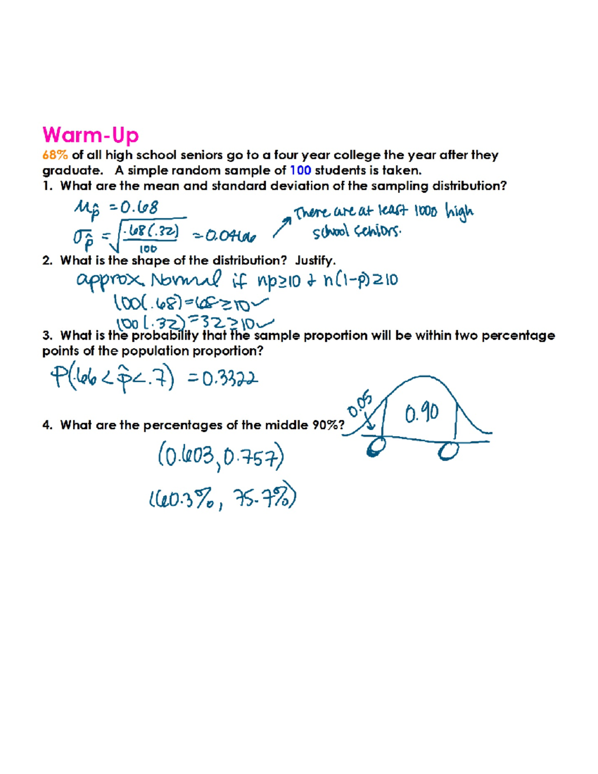 Unit 5 day 2 - confidence intervals for proportions - Studocu